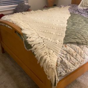 Beautiful knitted cream color shawl.
